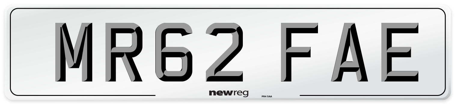 MR62 FAE Number Plate from New Reg
